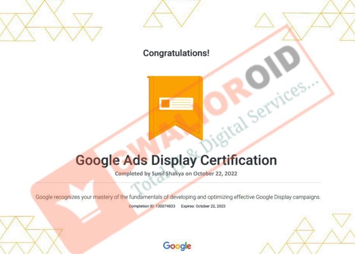 Google ads Display certification